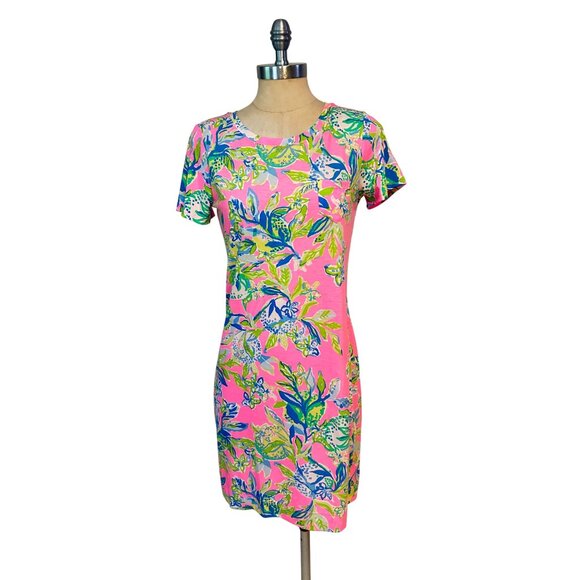 Lilly Pulitzer Declan Dress Short Sleeve Pink Mini Beach Preppy Resort Small - Picture 3 of 7